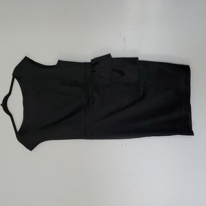 St John Black Satin Dress Side Flap formal Cocktail Dress 👗 Size 12